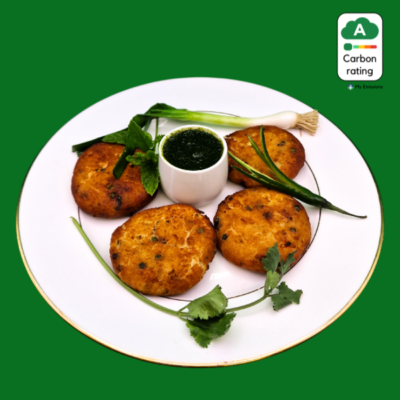 Aloo Tikki with Mint, Coriander & Green Chilli Chutney