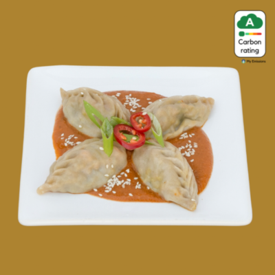 Mushroom Momos in Manchurian Sauce